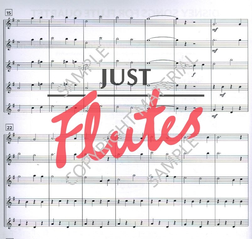 Disney Songs for Flute Quartet. Just Flutes, London